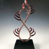 Andrew Jackson Pollard glass sculpture entitled "Gold Ruby Dichroic Twist"