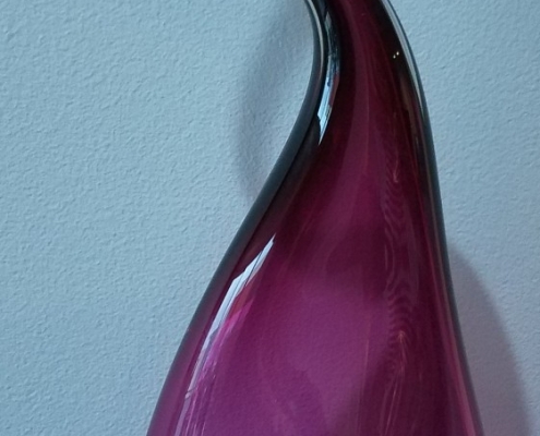 Jerry Spehr glass sculpture entitled "Purple Heron"