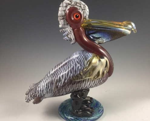 Ridgewalker Glass sculpture of pelican