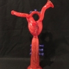 Andy Katz glass sculpture shaped like heart & trumpet