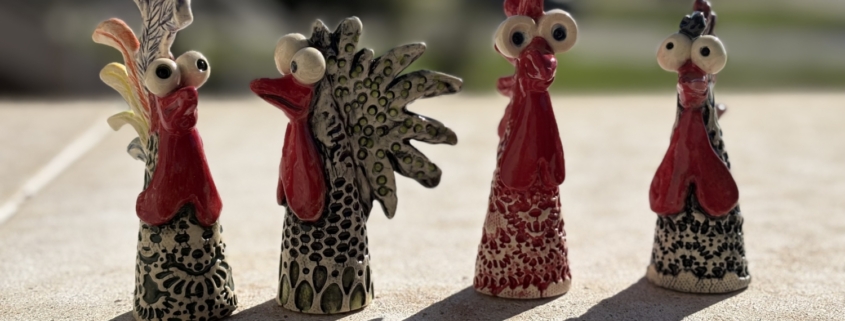 Ceramic Chickens with Attitude