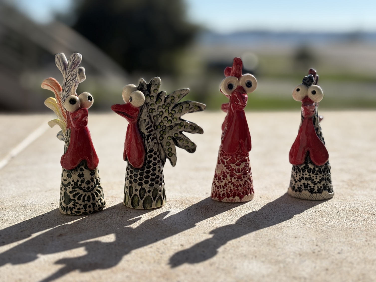 Ceramic Chickens with Attitude