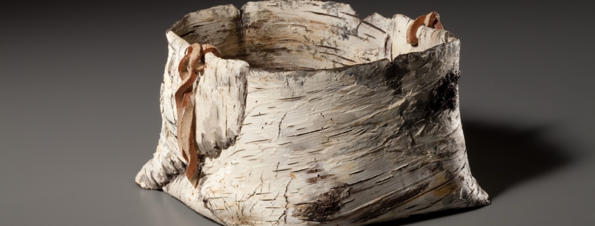 Ceramic Birch Bark Basket