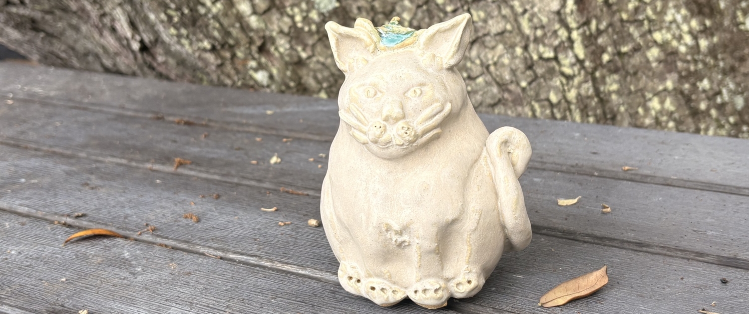 Phat Cat Ceramic Sculpture